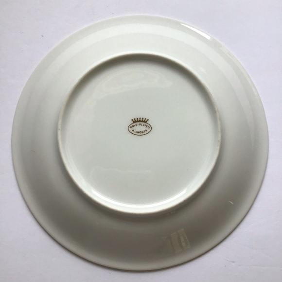 Limoges France Gold Accent Plate Dish 7.5” Hand Painted Cherubs Porcelain Signed - Picture 5 of 16